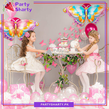 Colorful Butterfly Aluminum Foil Balloons for Butterfly Themed Birthday, Baby Shower Party and Event Decoration
